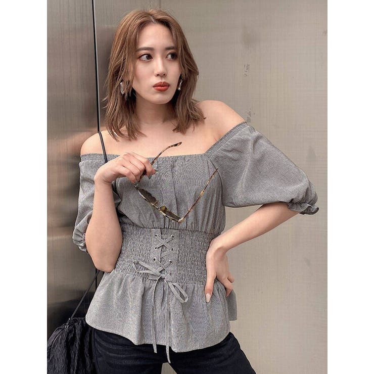 ウェストマークオフショルダートップ 品番 Mksw Emoda エモダ のレディースファッション通販 Shoplist ショップリスト