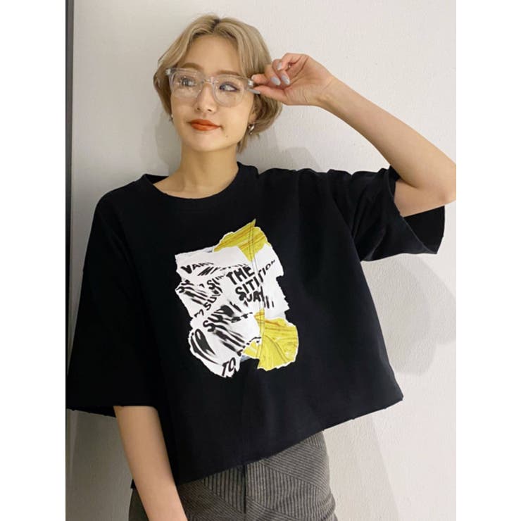 スイッチングコラージュTシャツ[品番：MKSW0037262]｜EMODA