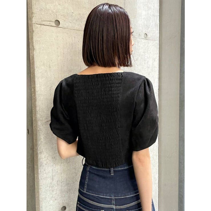 フロントギャザーショートトップ[品番：MKSW0038787]｜EMODA