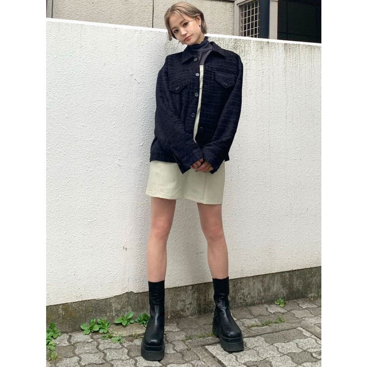 オーバーサイズツイードブルゾン[品番：MKSW0040693]｜EMODA