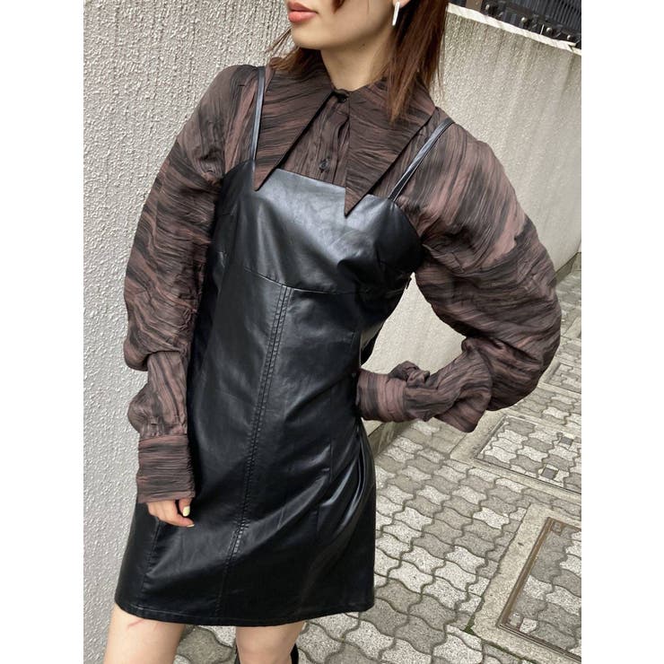 ヴィーガンレザーキャミソールワンピース 品番 Mksw Emoda エモダ のレディースファッション通販 Shoplist ショップリスト