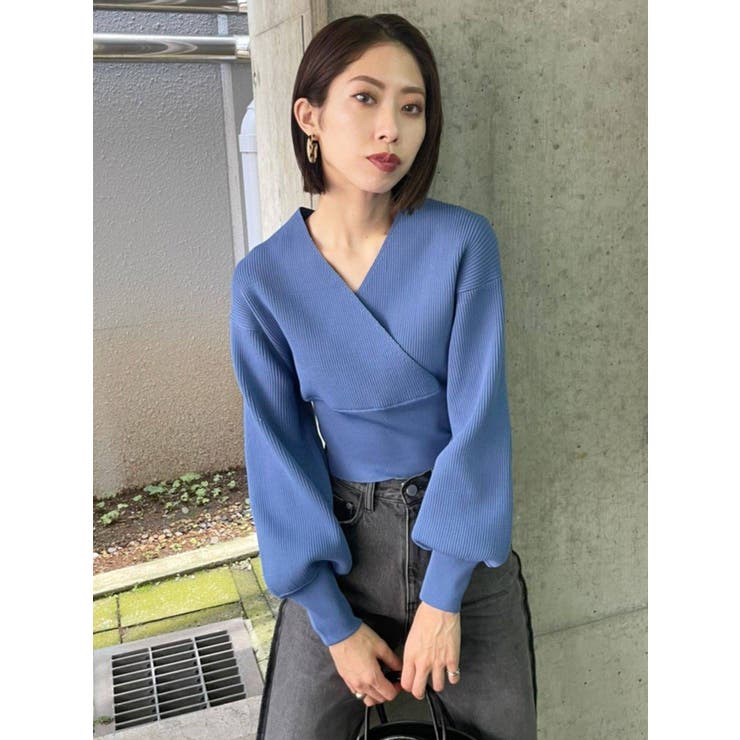 カシュクールショートニット[品番：MKSW0039871]｜EMODA（エモダ）の 