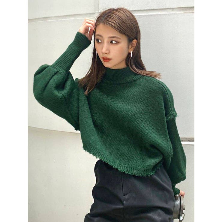 アップネックボリュームスリーブニット[品番：MKSW0039874
