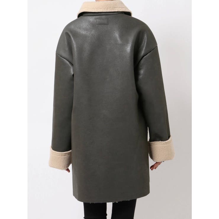 フェイクムートンロングフレアコート[品番：MKSW0041207]｜EMODA