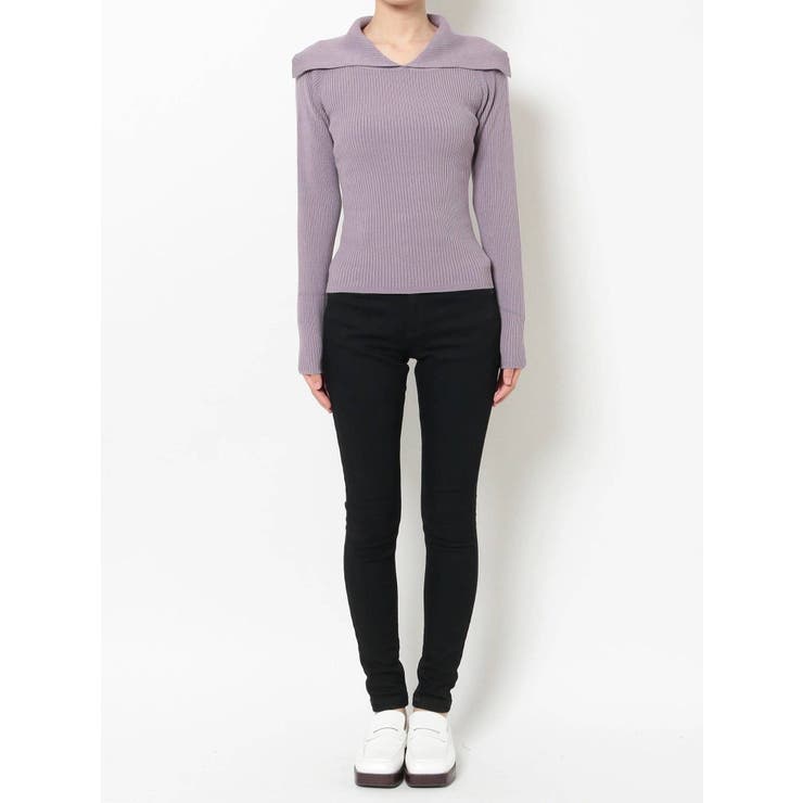 オーバーカラーデコルテニット[品番：MKSW0041583]｜EMODA