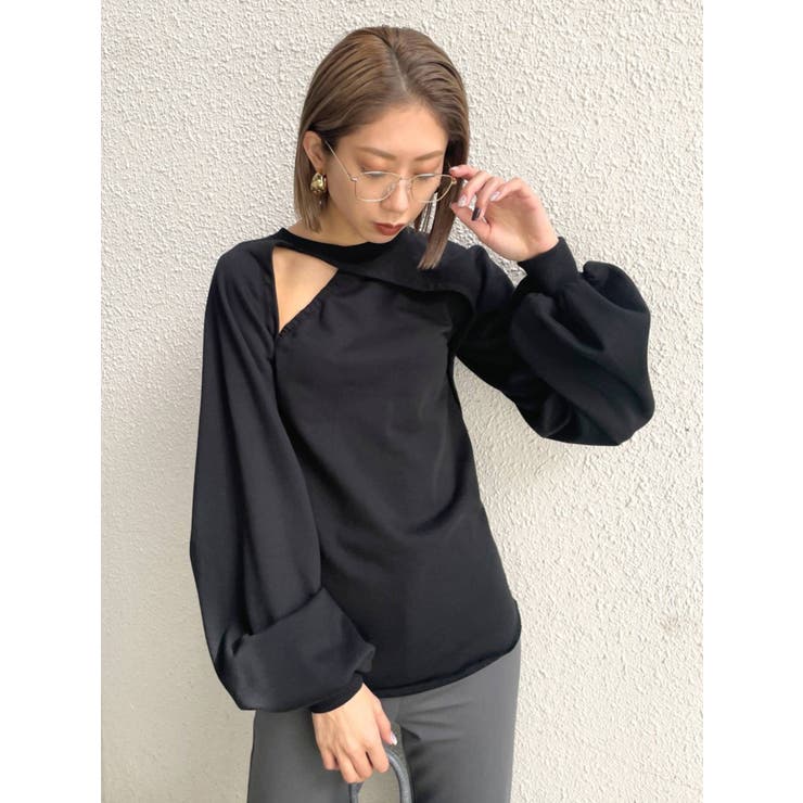 アシンメトリースイッチングトップ[品番：MKSW0043571]｜EMODA