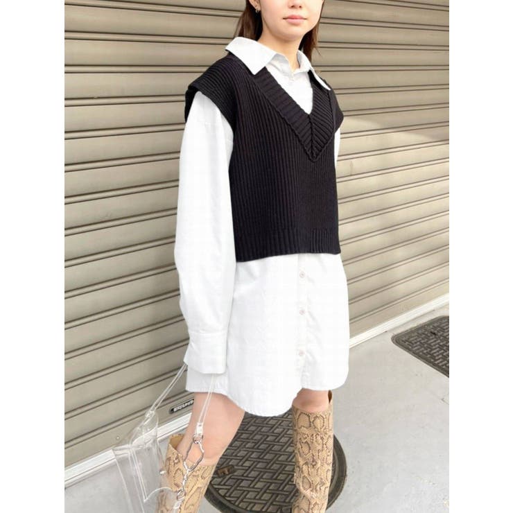LAVANDA ラバンダ　オーバー シャツ　ホワイト エフォートレスクロップドシャツ≪洗濯機で洗える