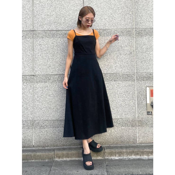 バックレースアップデニムワンピース[品番：MKSW0044788]｜EMODA