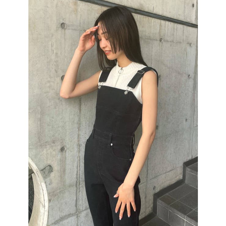 新品 タグ付き ✨️ GYDA デニム サロペット MOUSSY EMODA SIDE RIPPEDスキニーデニムサロペ[品番：MKSW0035586]｜GYDA