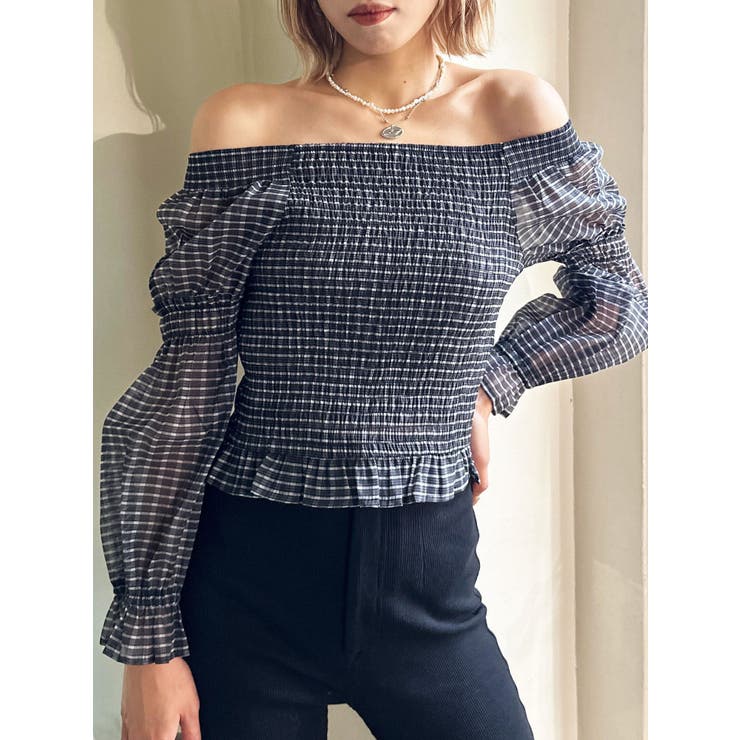 は*お様 デターム　オフショルダートップ は*お様 デターム オフショルダートップ