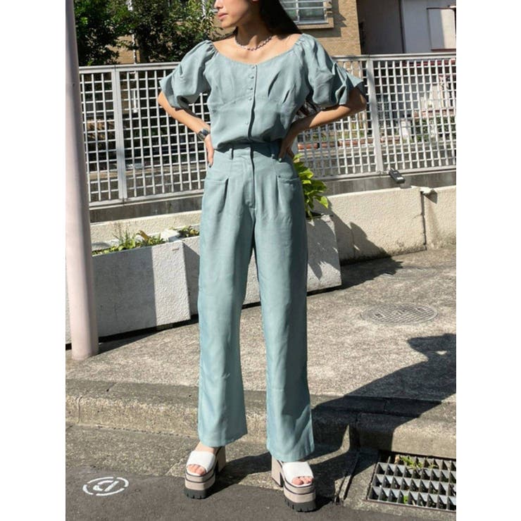 aqua156　OMMO タックフレアベアトップ aqua156 OMMO タックフレアベアトップ aqua156 OMMO タックフレアベア