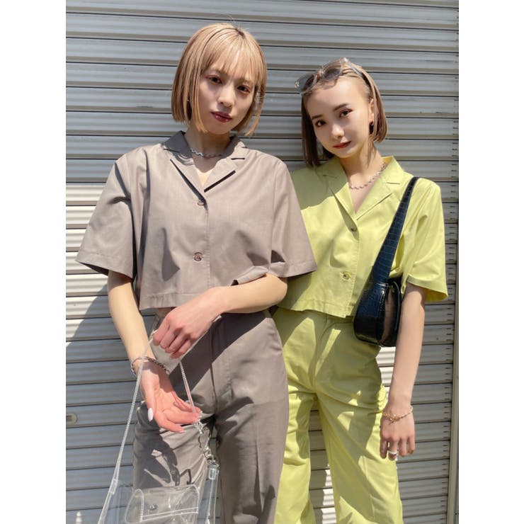 ショートシャツ×ワイドパンツ セットアップ[品番：MKSW0044924