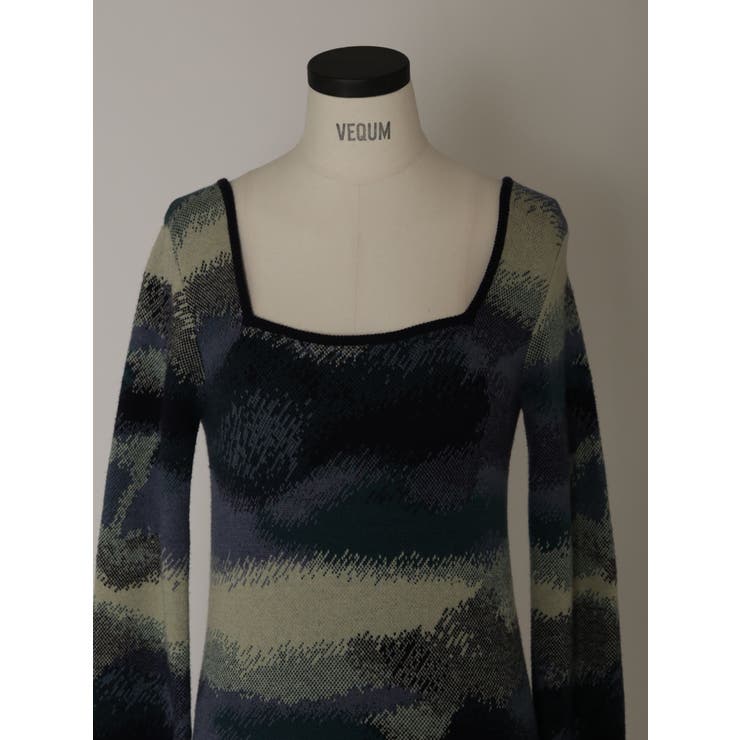 【VEQUM】ABSTRACT JACQUARD KNIT  ONEPIECE[品番：MKSW0048021]｜EMODA（エモダ）のレディースファッション通販｜SHOPLIST（ショップリスト）