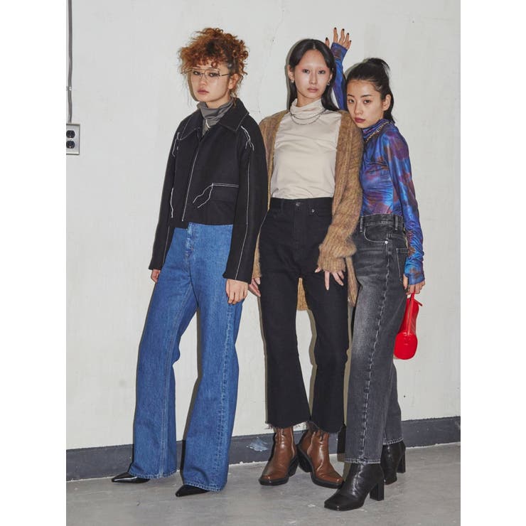 カーディガン EMODA - VEQUM FLUFFY MIX KNIT CARDIGAN VEQUM】FLUFFY MIX KNIT CARDIGAN[品番：MKSW0048034]｜EMODA