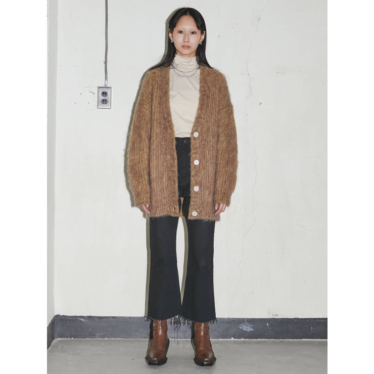VEQUM】FLUFFY MIX KNIT CARDIGAN[品番：MKSW0048034]｜EMODA