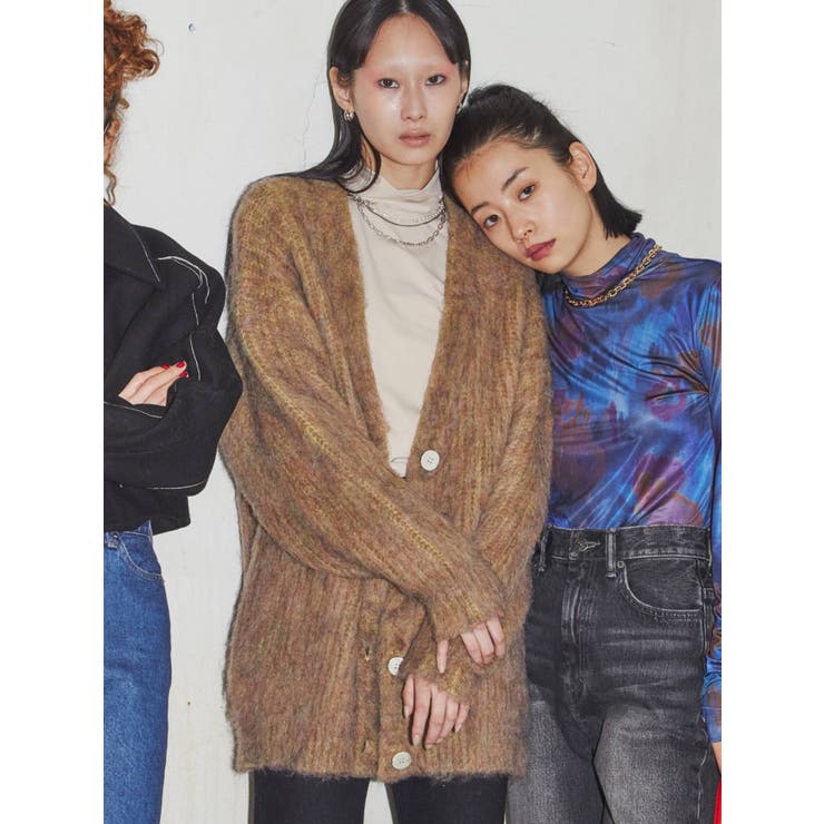 VEQUM】FLUFFY MIX KNIT CARDIGAN[品番：MKSW0048034]｜EMODA