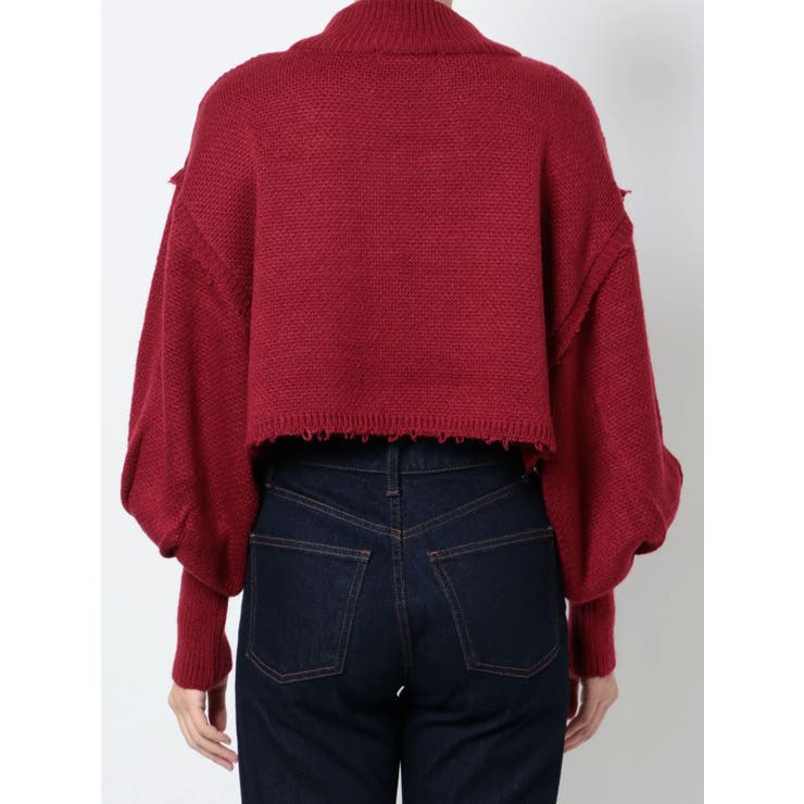 EMODA 3点セット　ジーンズM ニット　カットソー　エモダ EMODA ニット セーター Vネックフリルショートニット レディース