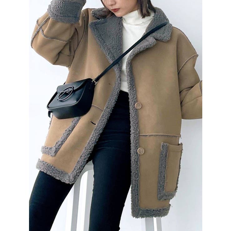 ブラウン | フェイクムートンコート | EMODA