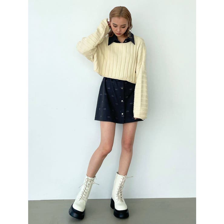 シャツワンピース グレー系 半袖 ベルト付き 2WAYベルトシャツワンピース[品番：MKSW0049160]｜EMODA（エモダ