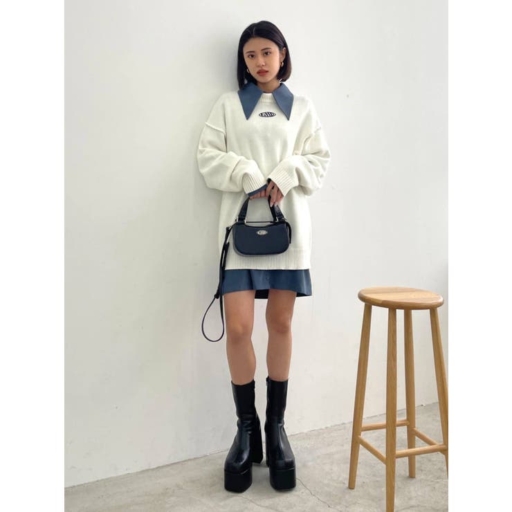 ダブルスリットシャーリングワンピース[品番：MKSW0048853