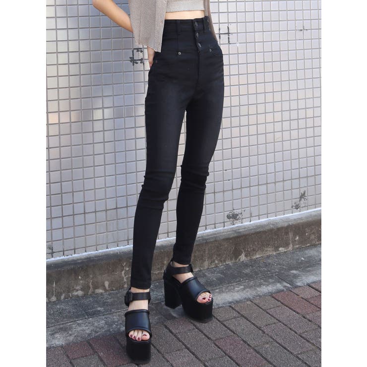 【新品】efu ハイウエストブラックデニム M 新品】efu ハイウエストブラックデニム M 新品】efu ハイウエスト