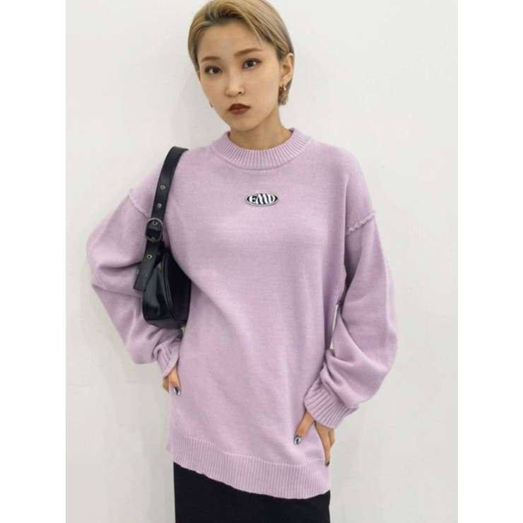 HANITA 売れ筋商品|||ハニタ ニット&セーター アウター レディース Sweaters Purple ＆HALF ニット セーター 2WAYバイカラーニット レディース