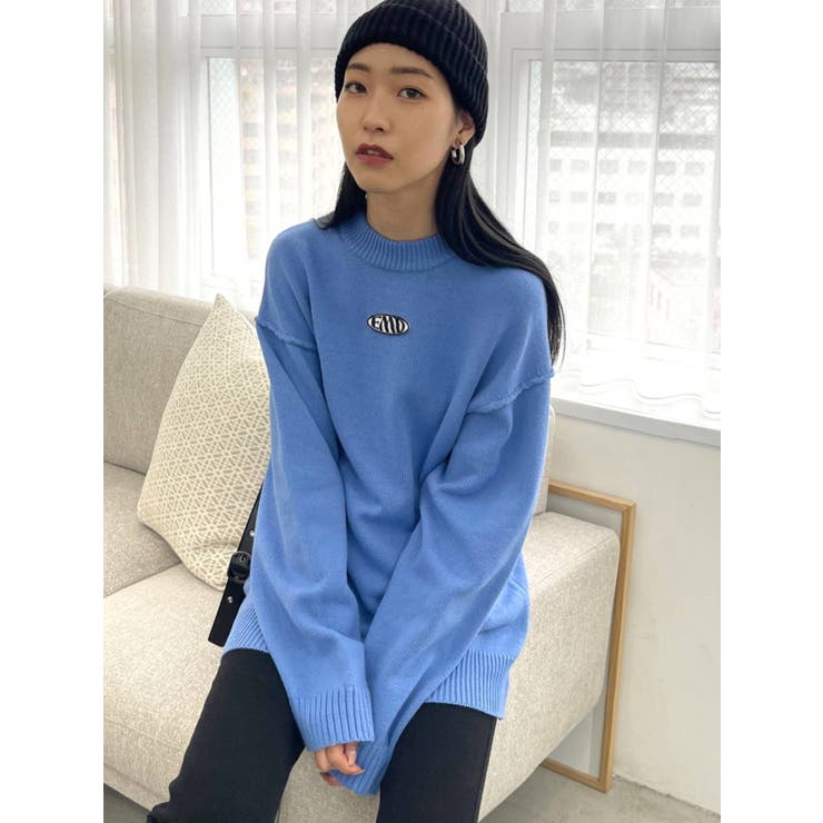 EMODA ニット ブルー EMODA モールクロスニット（ブルー） -ファッション通販 FASHION