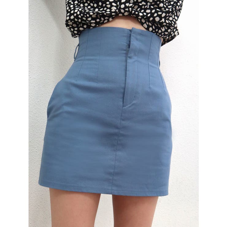 ブルー | ハイウエストタックスカート | EMODA
