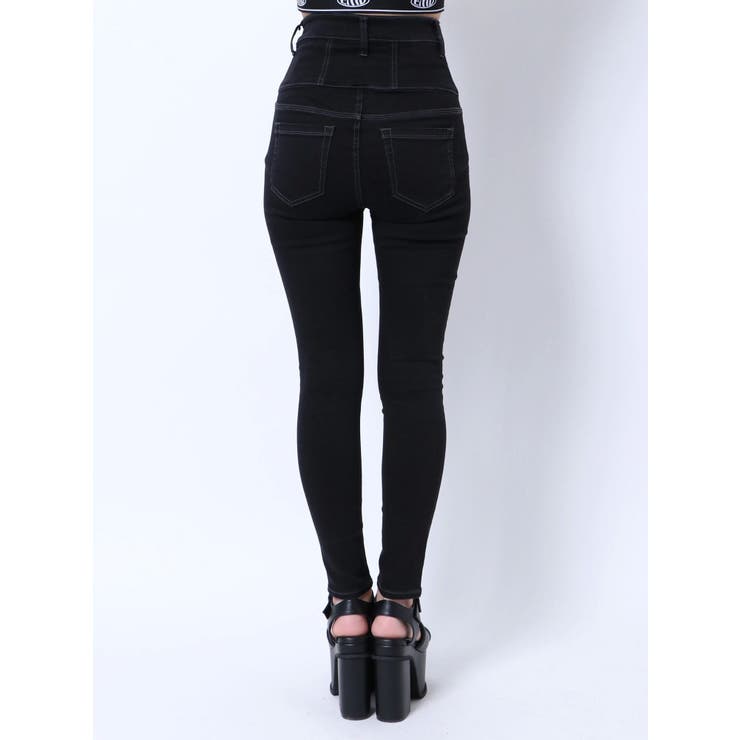 アシンメトリーマークハイウエストパギンス[品番：MKSW0050267]｜EMODA