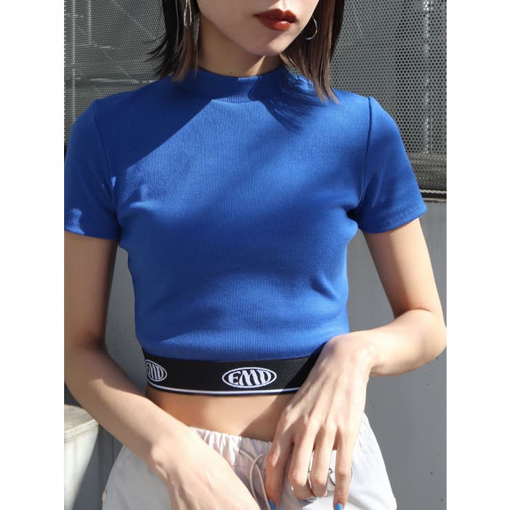 ブルー | ジャガードフィットTシャツ | EMODA