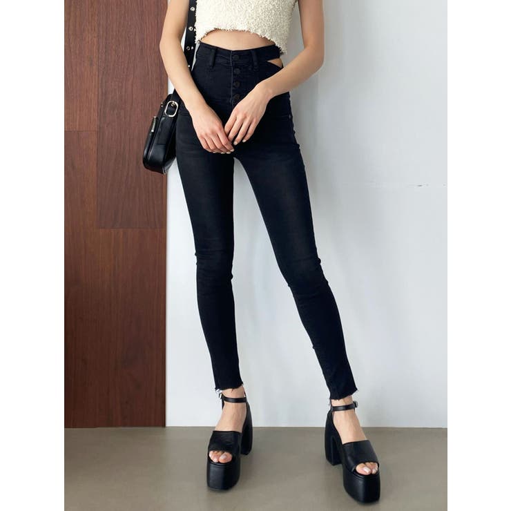 アシメスリットハイウエストパギンス | EMODA | 詳細画像2 