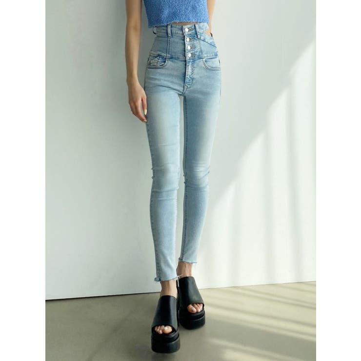 アイスブルー | アシメスリットハイウエストパギンス | EMODA