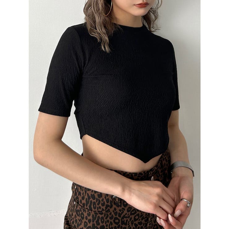 ブラック | バックタイスカーフTシャツ | EMODA