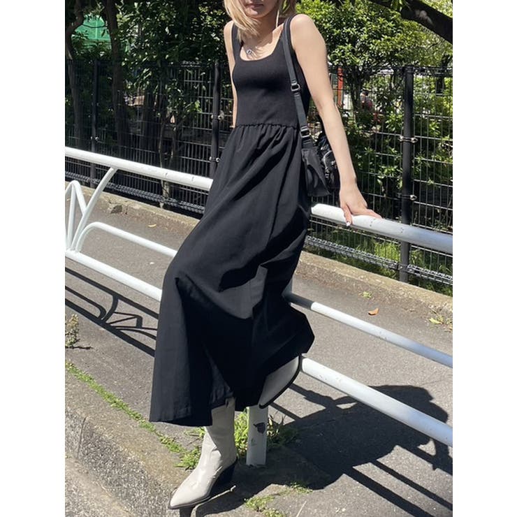 タンクフィットボリュームマキシワンピース[品番：MKSW0051515