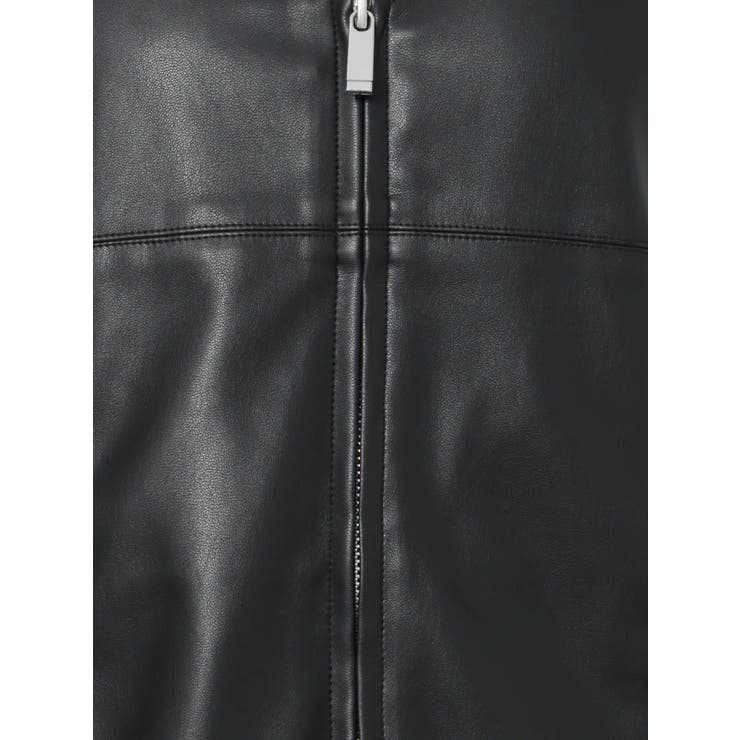 売約済み！HUGO BOSS✰黒フェイクレザー使いタイトワンピース✰ フェイクレザーボックスワンピース[品番：MKSW0052137]｜EMODA