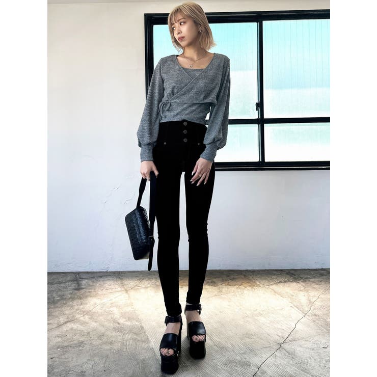 EMODA ELDER NUDE ブラック スキニーデニム サイズ2 EMODA ELDER NUDE ブラック スキニーデニム サイズ2