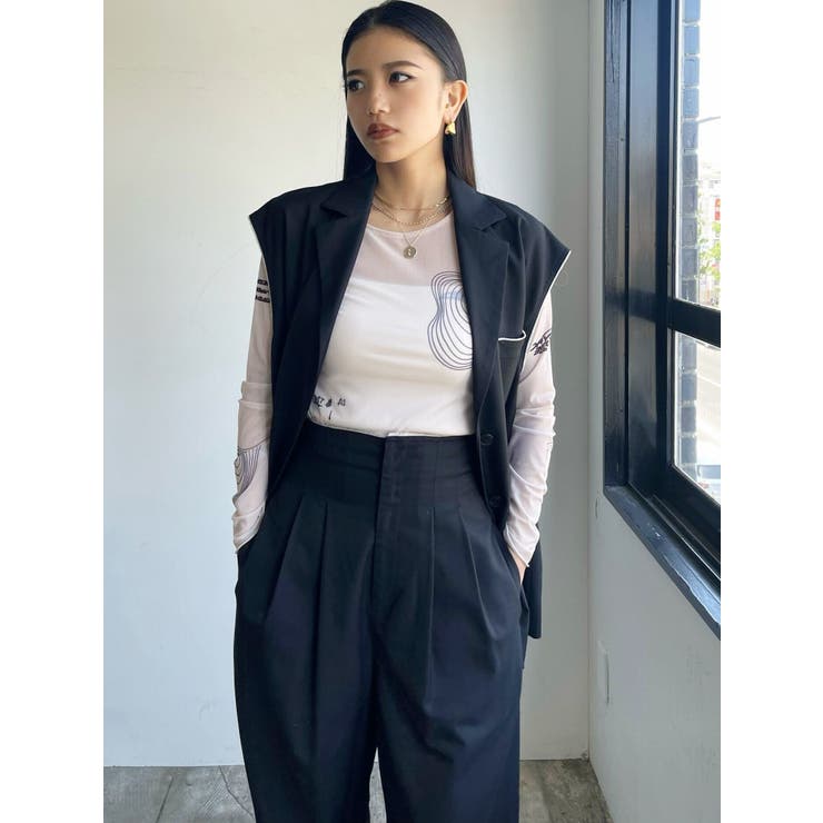 シアープリントスキントップス[品番：MKSW0051918]｜EMODA