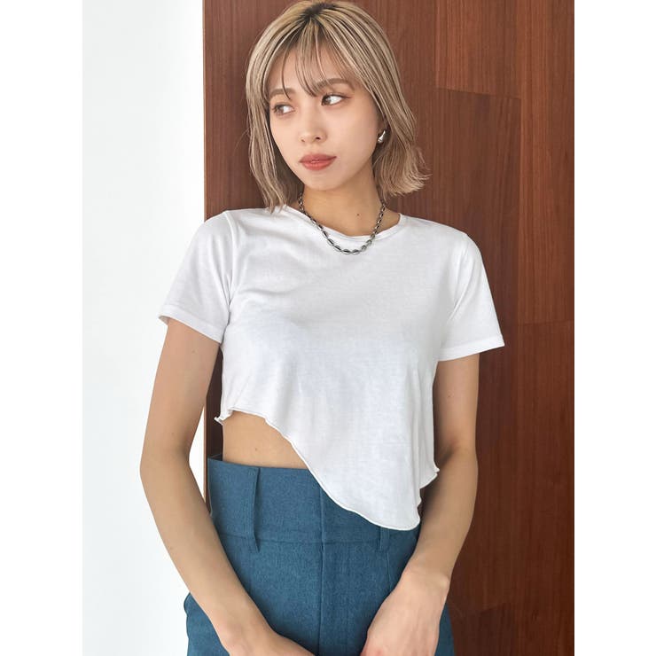 ホワイト | ヘムカーブTシャツ | EMODA