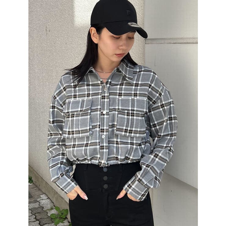 ドローストリングクロップシャツ[品番：MKSW0053569]｜EMODA