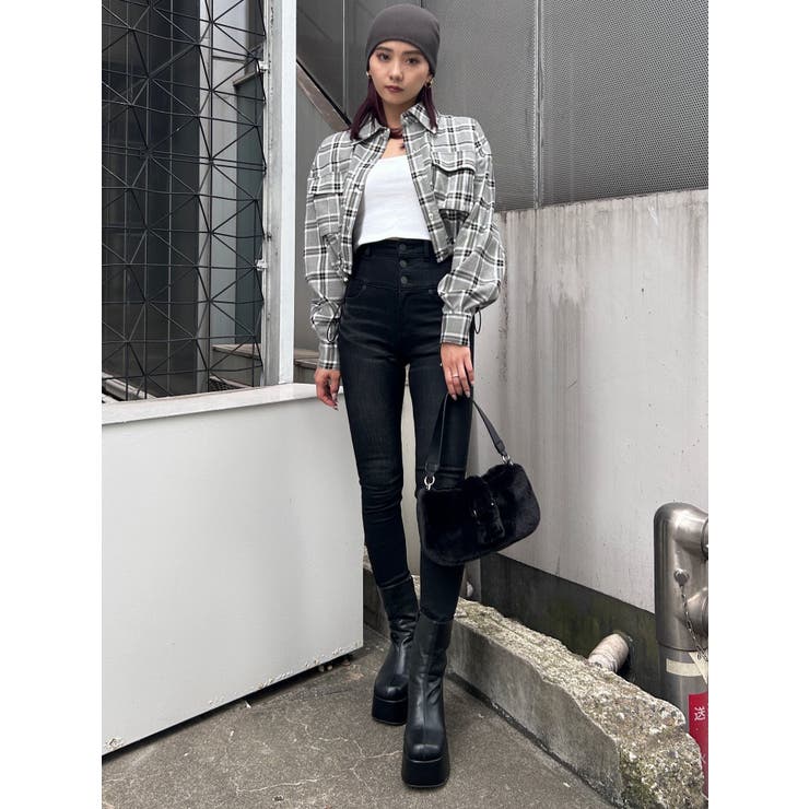 ヨウ様フォロー割商品変形ロングシャツ　ドッキングシャツドローストリング ロングシャツ ホワイト – shop ubusuna