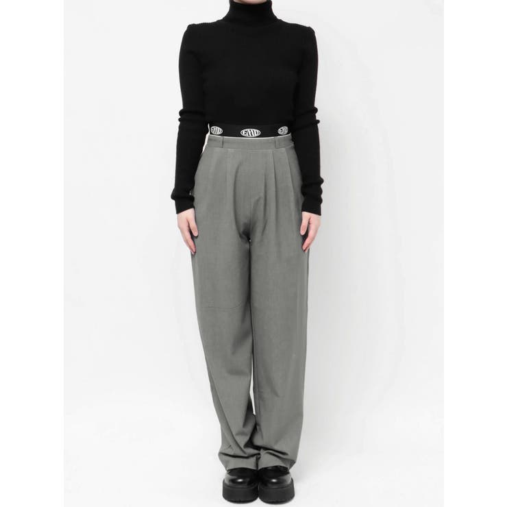 OMMO レイヤードニットパンツ　　ブラック38 OMMO レイヤードニットパンツ ブラック38