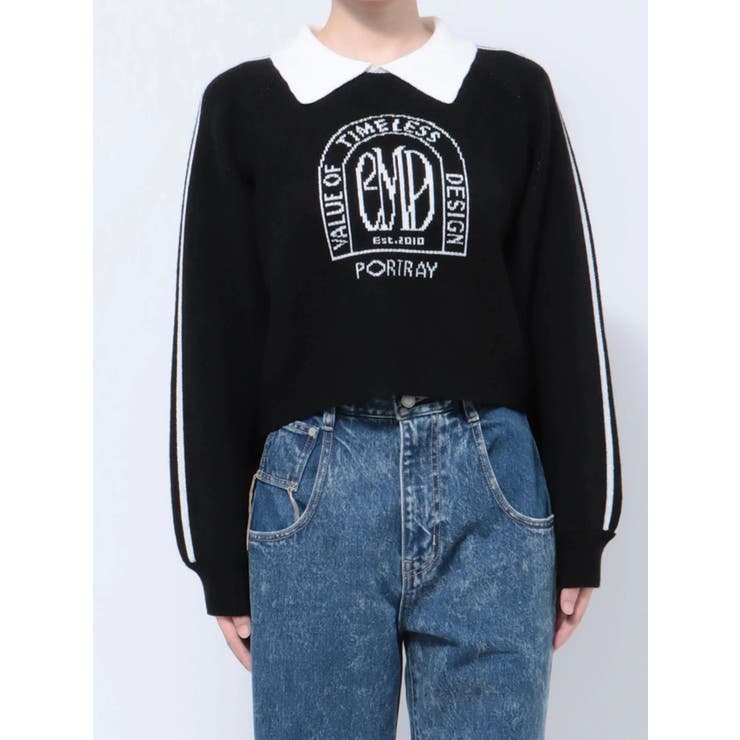 エンブレムラインポロニット[品番：MKSW0053866]｜EMODA（エモダ