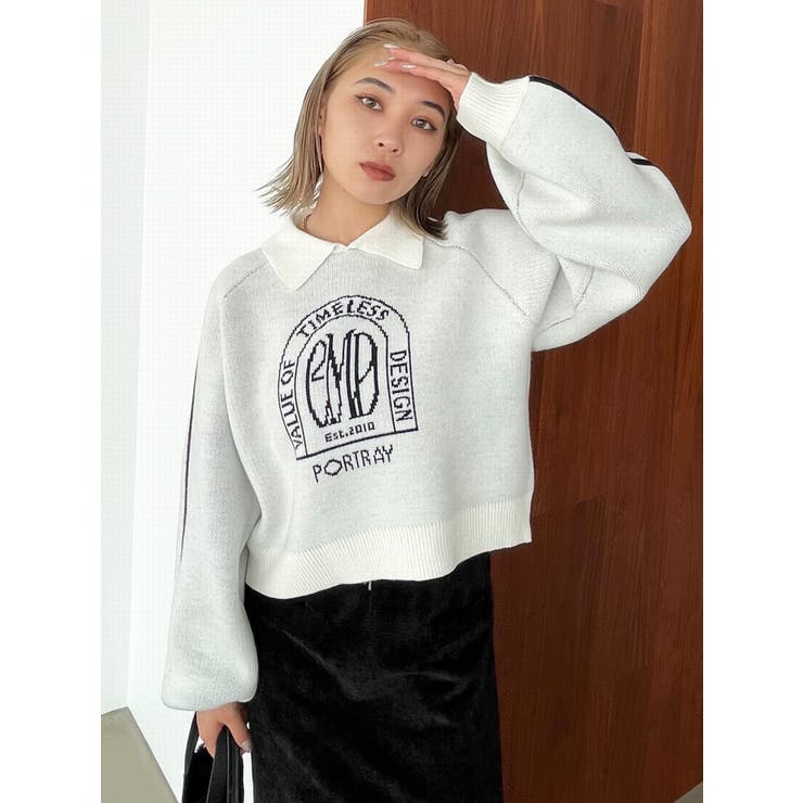 エンブレムラインポロニット[品番：MKSW0053866]｜EMODA（エモダ