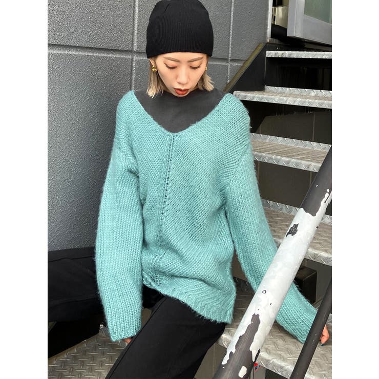 オーバーサイズショルダーニット[品番：MKSW0055467]｜EMODA
