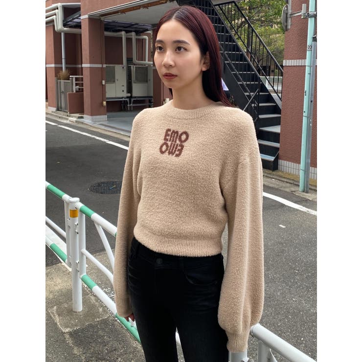 ジャガードロゴニット[品番：MKSW0055493]｜EMODA（エモダ）の