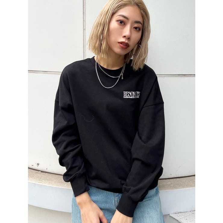 ドロップショルダーロゴスウェット[品番：MKSW0056128]｜EMODA（エモダ