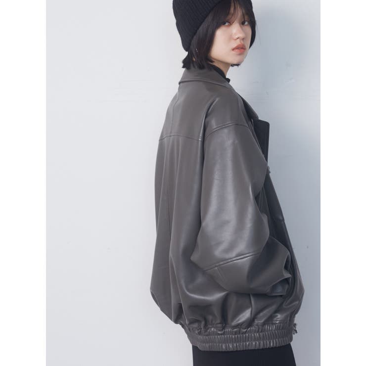 フェイクレザーオーバーブルゾン[品番：MKSW0054675]｜EMODA（エモダ