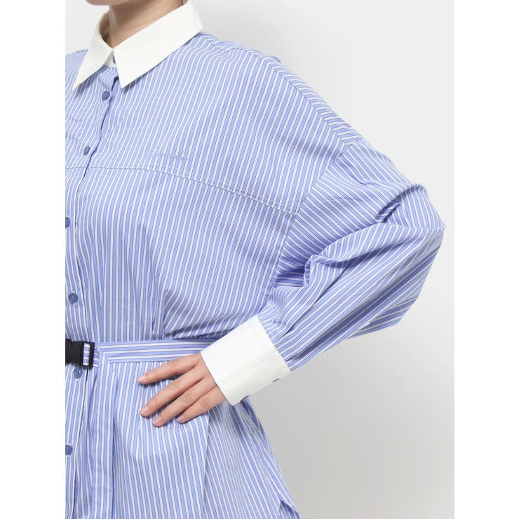 バックルベルト2トーンシャツ[品番：MKSW0055353]｜EMODA