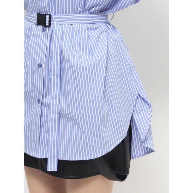 バックルベルト2トーンシャツ[品番：MKSW0055353]｜EMODA