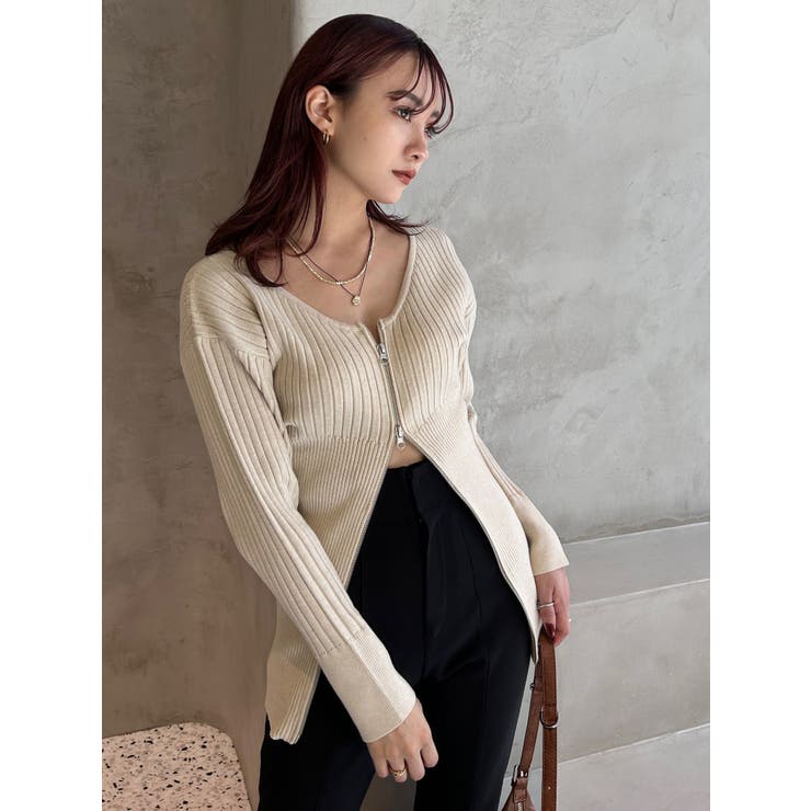 フロントジップロングトップス[品番：MKSW0056056]｜EMODA（エモダ）の